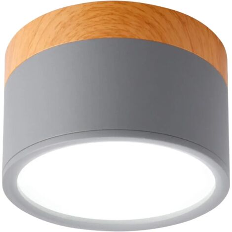 Round Surface Mounted Ceiling Spotlight LED Scrub Gray Cold White Aluminum Ceiling Light 5W Ø90mm 230V 6000K for Hallway Bedroom Dining Room Kitchen Living Room [Energy Class E] (1/5)