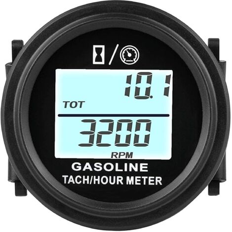 Digital Engine Hour Meter Tachometer, Real Time RPM Record, Backlit Display, Plug-in Design for ZTR Lawn Mower Tractor Generator (1/5)