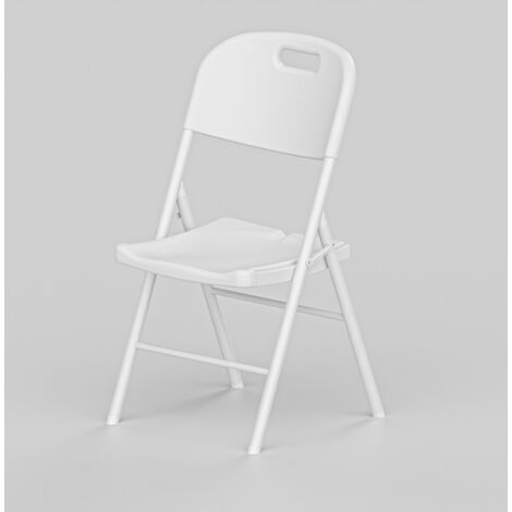 Folding Plastic Chairs, 157.5 kg Capacity, White (1/5)