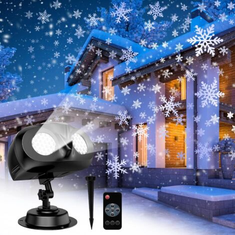Christmas Projector Indoor Outdoor LED Snowflake Projector with Remote Control Waterproof IP65 Snowfall Effect for Home Garden Wedding Party Christmas Decorations [Energy Efficiency Class A] (1/4)
