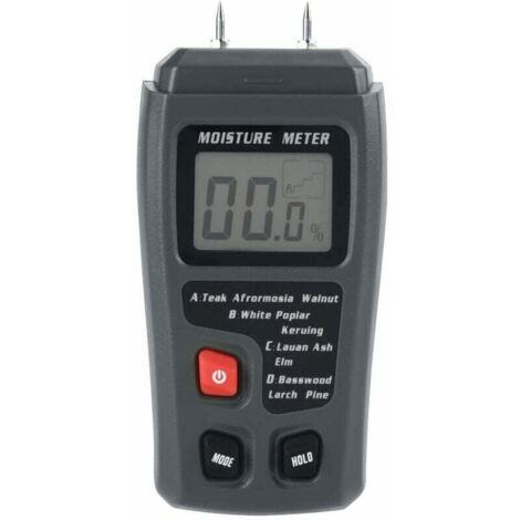 Compteur d'humidité du bois LCD numérique Testeur d'humidité Détecteur de fuite d'eau humide en bois pour matériau de construction en bois Murs en bois Plancher en papier (1/5)