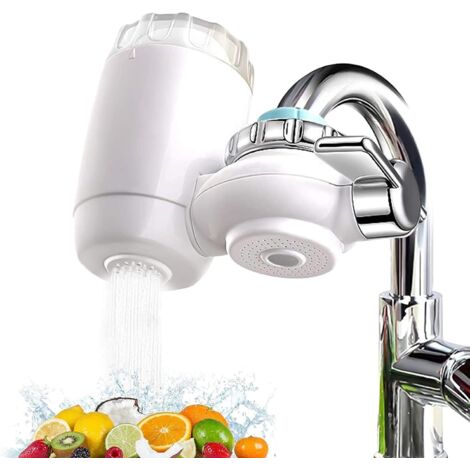 Faucet Water Filter, Tap Water Purifier, Faucet Filtration System for Kitchen, Home, Bathroom with Ultra-adsorbent Material Efficient to Remove Chlorine, Lead, Fluoride