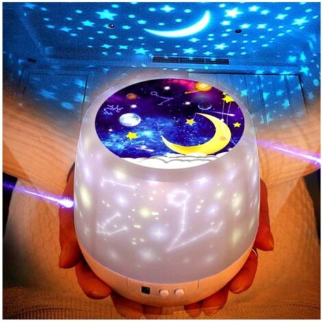 Aougo – Music projector child lamp – Nursery rotating star night light with 6 projection modes – Creates a starry atmosphere for better sleep (1/5)