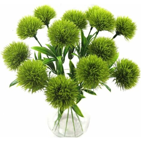 10 Pcs Pissenlit Fleurs Artificielles Plantes Bouquet Fleur En Plastique pour La Décoration De La Maison / Décor De Mariage (Vert) (1/4)