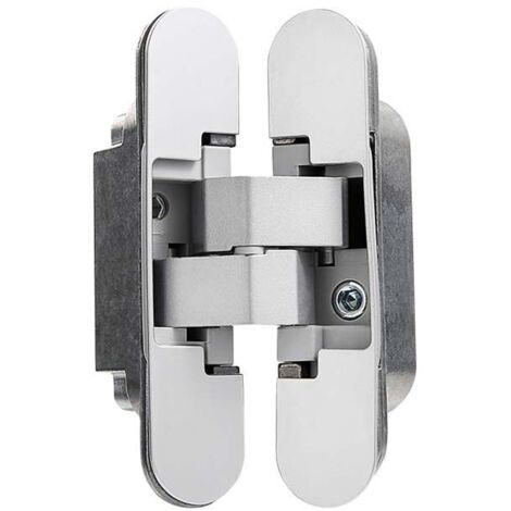Invisible hinge for doors, Set of 2 invisible hinges for heavy doors, load 40 kg, opening 180º, Zamak (1/4)