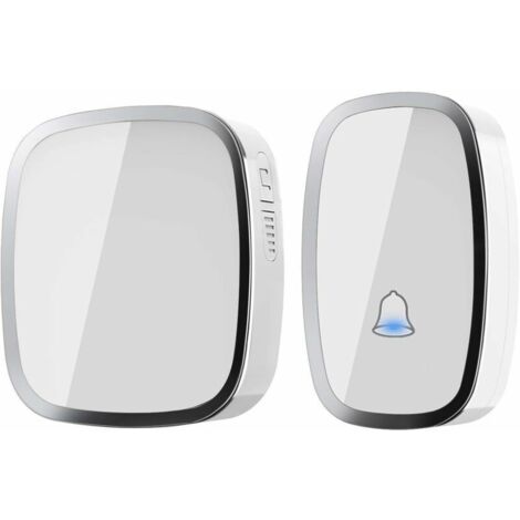 Sonnette de Porte, Carillon sans Fil Eléctrique Etanche à 300 Mètres de Portée, Kit de Carillon avec LED Flash et 36 Sonneries 4 Niveau Volumes pour Urgence, Maison, Htel-Un Emetteur et Un Réc (1/5)