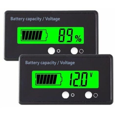 Compteur de Batterie DC 12V , Tension de Capacité de Batterie, Moniteurs de Batterie,Testeur de Batterie au Plomb-Acide et au Lithium-Ion (Lumière Verte)- Testeur et détecteur de tension (1/3)