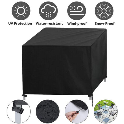 Housse de Protection Housse de Meuble, Bache Salon de Jardin, Housse de Table Extérieur Bâche de Protection Étanche Tissu Oxford Imperméable, Résistance au Vent, Anti-UV 420D 878777cm le noir (1/4)