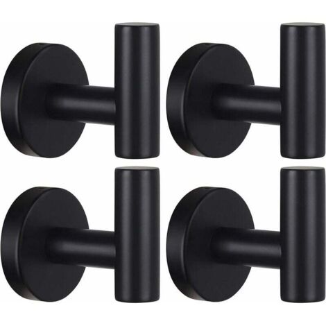 Crochet porte-serviettes mural crochet porte-manteau salle de bain crochet de robe noir mat SUS 304 acier inoxydable lourd cintre de porte serviette peignoir armoire éponge crochet salle de ba (1/5)
