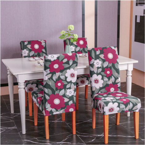Housses de Chaise de Salle à Manger,Moderne Élastique Couverture de Chaise Durable Housse Chaise Extensible pour Décoration de Mariage,Hôtel,Restaurant 4pcs Tournesol (1/3)