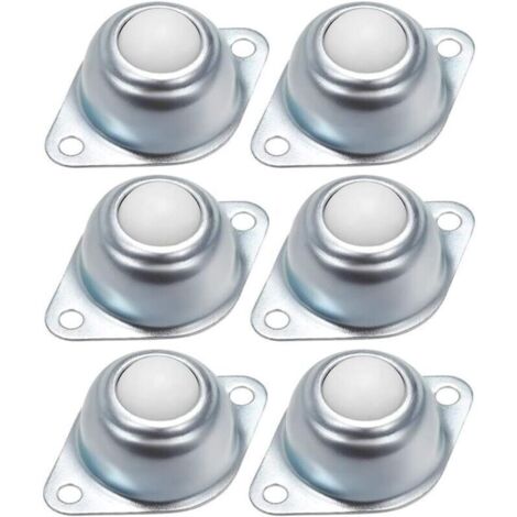 Furniture Ball Bearing Casters, Transfer Wheels, Galvanized Iron Ball Bearings with Nylon Balls for Furniture, Wheelchairs, 6 Pieces