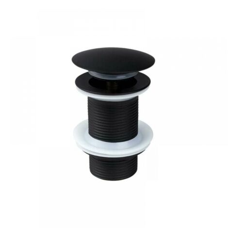 Black Sink Waste Without Overflow, Universal Black Pop Up Sink Waste, Waste Without Overflow, Waste Without Overflow, Automatic Pop Up Waste For Countertop Basin (1/5)