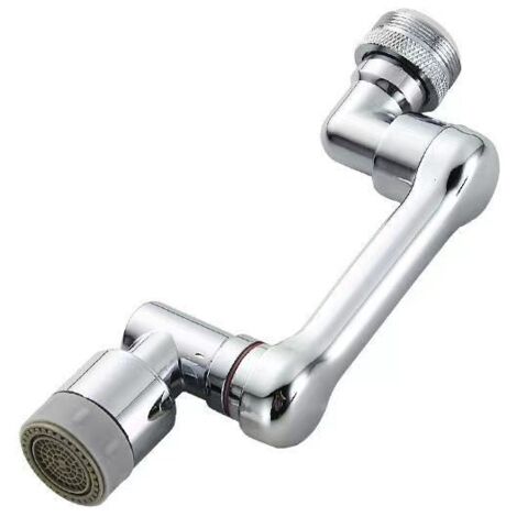Universal Rotatable Faucet Extender, 1080 Degree Swivel Kitchen Sink Faucets, Aerator, Splash Filter 2 in 1 Rotatable Robotic Arm Dual Mode Faucet Attachment (1/4)