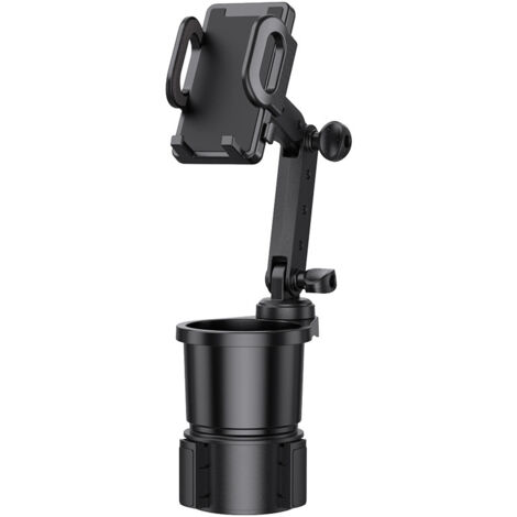 1 Piece Car Drink Holder, 360° Adjustable Base, Car Drink Holder Extender with Cell Phone Holder, 2 in 1 Multifunctional Cup Holder, Black (1/4)