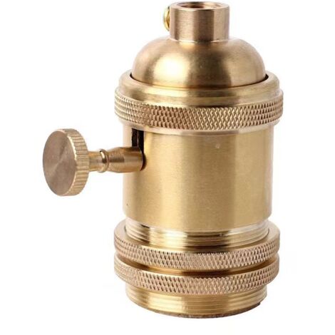 Vintage E26 E27 Bulb Holder Lamp Base Socket With Switch Copper Brass Copper Color(Gold) (1/5)
