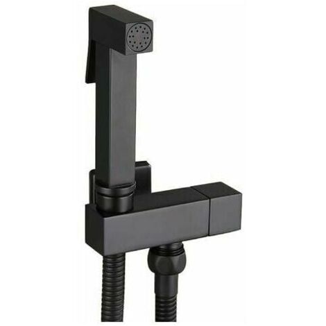 Complete set of brass toilet shower, black, for personal hygiene and increased comfort