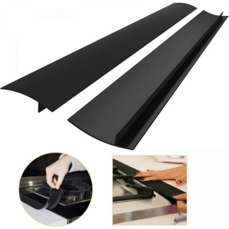 Pack 25''/63cm Kitchen Countertop Edging Strips, Silicone Stove Counter Gap Cover, Long Filler Seal for Sealing Spills Between Countertop