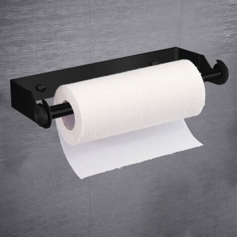 Black Wall Mounted Paper Towel Holder 27cm Stainless Steel Kitchen Paper Holder Toilet Paper Holder (1/5)