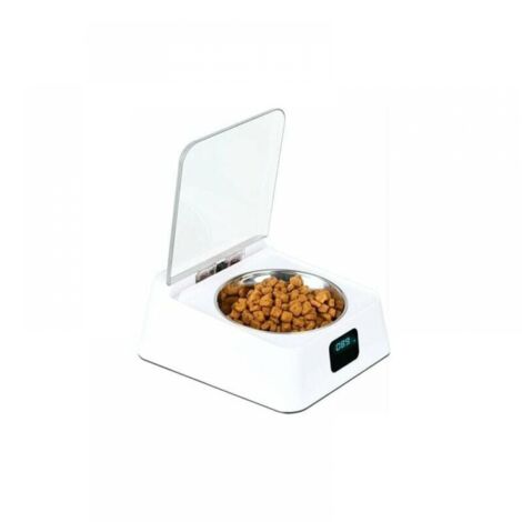 350ml Infrared Sensor Pet Bowl, Stainless Steel, Automatic Open/Close Lid, With USB Charging Cable, 3-5 Minutes Rest, Suitable For Cats, Dogs (1/5)