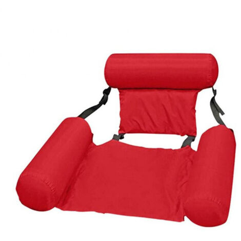 Red Pool Hammock Floating Recliner Inflatable Pool Chair Foldable Floating Water Hammock Floating Recliner Hammock for Adult (1/5)