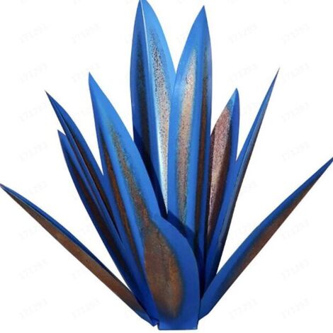 Metal Agave Plant, for Garden Decoration, Red, Rustic Tequila Sculpture, Suitable for Indoor, Lawn Ornaments(65cm,Dark Blue) (1/3)