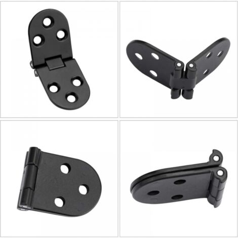 4 Pieces Flip Hinges, Round Edge 180 Degree Zinc Alloy, Flip Hinge for Folding Table, Cabinet, Wardrobe, Doors, Wood, Wooden Box, Home, Furniture, Hardware, Anti-Rust Durable Spray Paint Black (1/5)