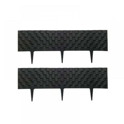 60cm Garden Edging Garden Edge Palisade Lawn Flowerbed Rattan Look Anthracite (1/5)