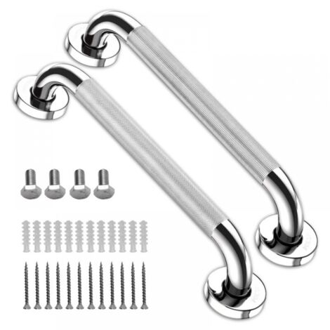 Non-Slip Shower Grab Bar Handle, Chrome Stainless Steel Bathroom Grab Bar, Knurled Bathroom Balance Bar, Safety Handrail Support, Disabled Elderly (1/5)