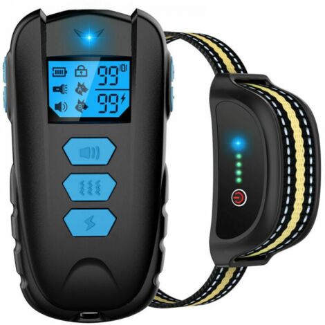 Dog Training Collar with 1650ft Remote Control, IPX7 Waterproof Dog Collar with Beep, Vibration, Shock, Adjustable 0-99 Levels Shock Vibration for Small Medium Large Dogs