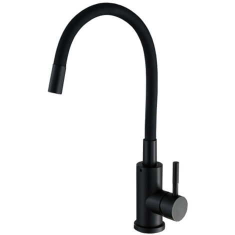 Flexible Kitchen Faucet Tap with 2 Types of Jets, Pull-Down Kitchen Mixer Tap, Flexible Sink Mixer Tap with Hot and Cold Water (Black) (1/4)