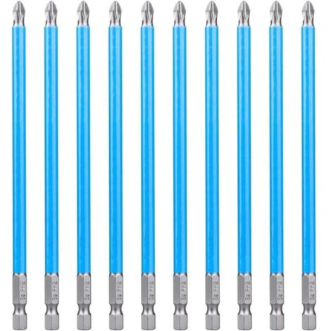 10Pcs 150mm PH2 Cross Screwdriver Bits Phillips Impact Screwdriver Bit S2 Steel Hex Shank Anti-Slip Screw Driver Bits for Electric Drill Screwdriver (1/5)