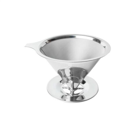 Permanent Coffee Filter (600 Mesh), Reusable Stainless Steel Coffee Filter, Portable, Double Mesh Paperless Coffee Filter Holder, 1-4 Cup Coffee Drip Filter,13.8cm (1/5)
