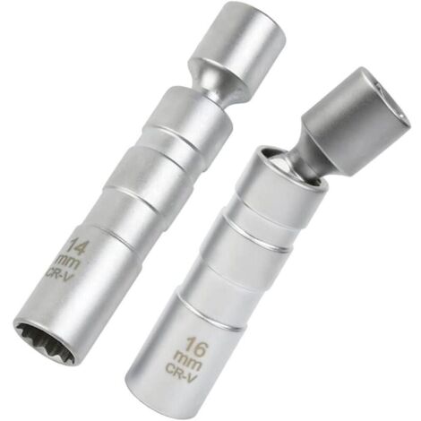16mm/14mm Spark Plug Socket, Magnetic Spark Plug Wrench, Magnetic Universal Joint Spark Plug Wrench for Removing Automotive Spark Plugs, 14mm/16mm Spark Plug Wrench (1/5)