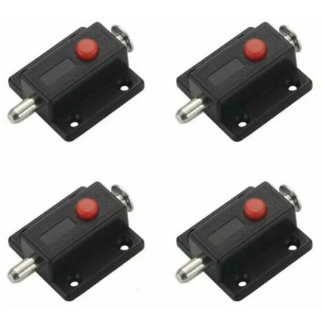 Locks, spring-loaded, automatic safety sliding lock with push button, 4 pieces (1/5)
