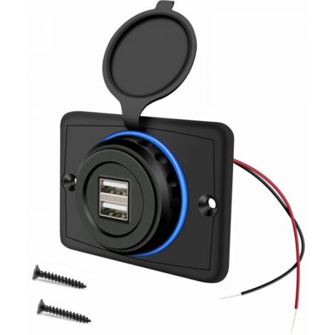 12V USB Socket 12V USB Port Dual USB Socket Camping Car 12V, 3.1A USB Charger for Car, Car USB Charger for Car Bus Camping Car Boat (1/5)