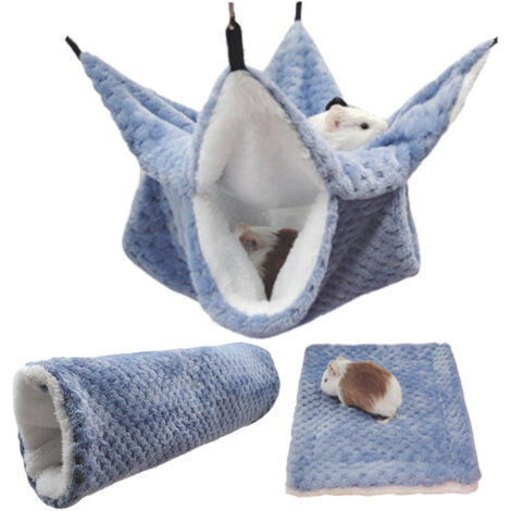 Pack Rat Hammock Guinea Pig Hanging Tunnel Warm Bed Cage Accessories for Ferret Hamster Chinchilla Sugar Glider (1/4)