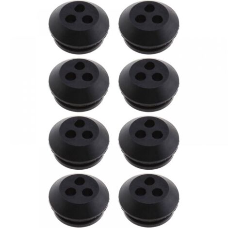 8pcs Black Rubber 3 Hole Fuel Tank Gaskets 5mm Hole Diameter for Blower Brush Cutter Lawn Mower Replacement (1/5)