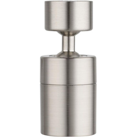 Kitchen Faucet Aerator 2-Mode Filter Adapter Water Saver (80 Degree Swivel - 22 Gauge Female Thread - Brushed Nickel) (1/5)