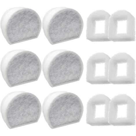12 Pack Foam Pre-Filters and Carbon Filter Compatible with PetSafe Drinkwell Fountain INOX 360 Avalon Pagoda Seascape and Sedona Fountains, Filter for Cat Dog Water Fountain