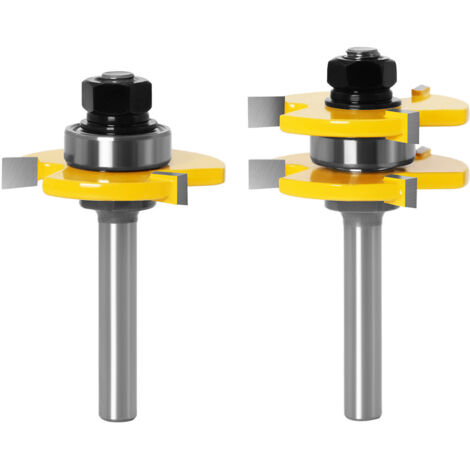 Tongue and Groove Router Bit Set, 3 Flutes, 8mm Shank, T-Shape, Woodworking Cutter, Woodworking Tools