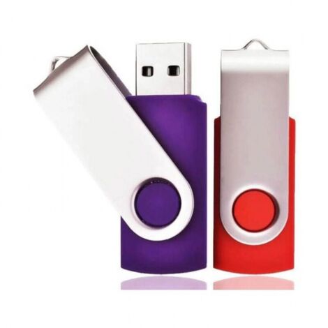 2 Pack (32G, Red/Purple) 32GB USB Flash Drive USB 2.0 Memory Flash Drive Swivel USB Stick with Ropes Good Gift for Child Parents and Friends (1/5)