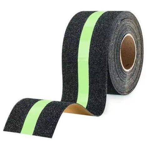 5mx 5cm Anti Slip Tape with Luminous Film Glow in the Dark, Safety Tape for Stairs Ladders Slippery Floors Indoor and Outdoor, (1/4)