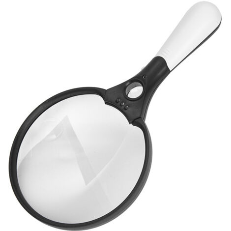 Lighted Magnifying Glass, 5.5 Inch Large Magnifier 2x 4x 25x Zoom Magnifier with 3 LED Lighted Magnifiers for Elderly Reading, Stamps, Maps (1/5)