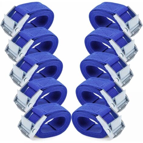 1M Tie Down Straps - 10pcs Ratchet Straps, Blue, with Rust Resistant Alloy Cam Buckle Adjustable Quick Release Tie Down Straps (1/5)