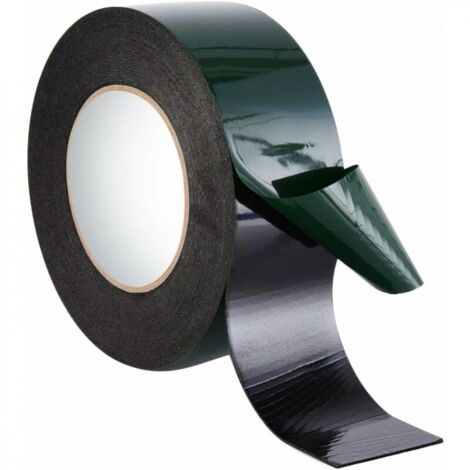 10 m x 50 mm double-sided foam tape, waterproof, self-adhesive sponge tape, black (1/5)