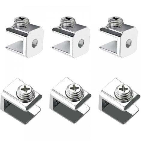 16 Pieces Glass Clamp, Adjustable Glass Holder, Zinc Alloy Glass Support Clamp, Fixing Clip for 3-8mm Thick Glass