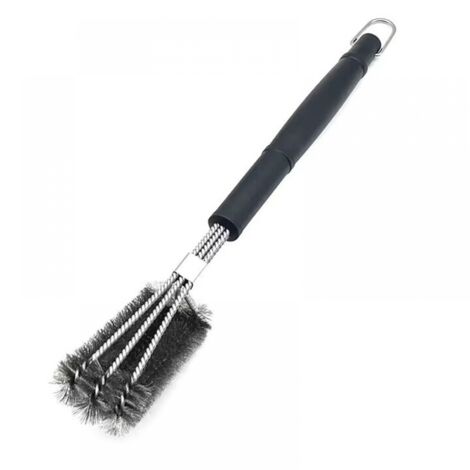 1pc Barbecue Brush, 3 in 1 Barbecue Cleaning Brush, Long Handle, Stainless Steel Bristles for Quickly & Effectively Cleaning All Grills (1/3)