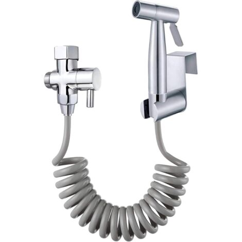 High Quality Toilet Bidet Set with Tank Hook and 1.5m ABS Retractable Flexible Shower Hose (1/5)