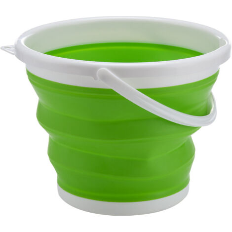 10L Foldable Bucket for Cleaning Home, Car and Camping, Green (1/4)