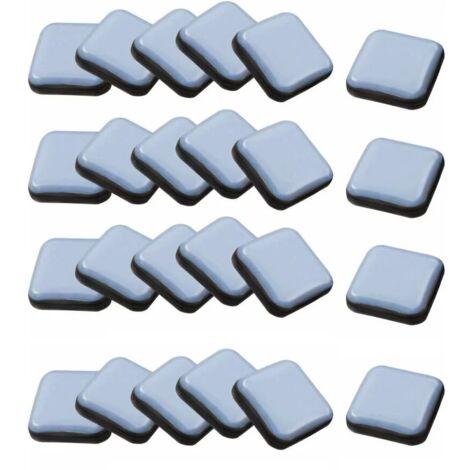 24PCS Self-Adhesive Furniture Sliders, 25×25mm Square Teflon Pads for Chair, Sofa, Desk, Table, Armchair (1/4)